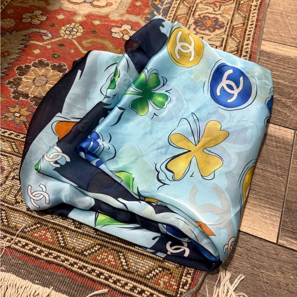 Vintage Chanel Silk Shawl Scarf - Picture 1 of 5